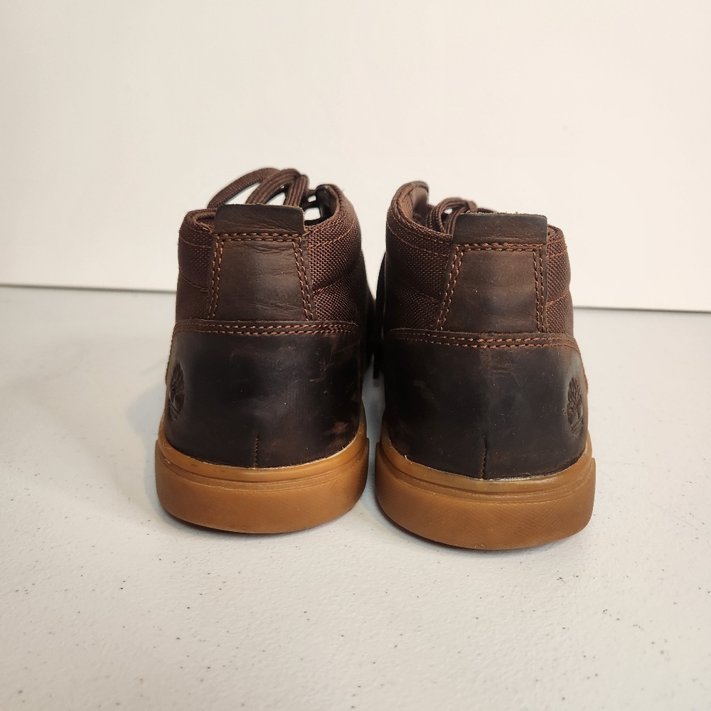 Timberland Groveton Chukka Boots Men’s Size 8 Brown Leather Canvas Lace Up - Picture 5 of 9